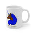 Afro Unicorn Blue & White Mug