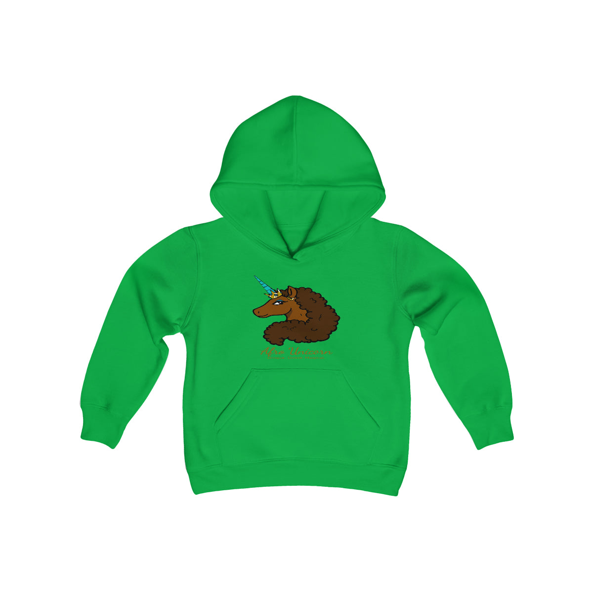 Afro Unicorn Youth Hoodie - Caramel