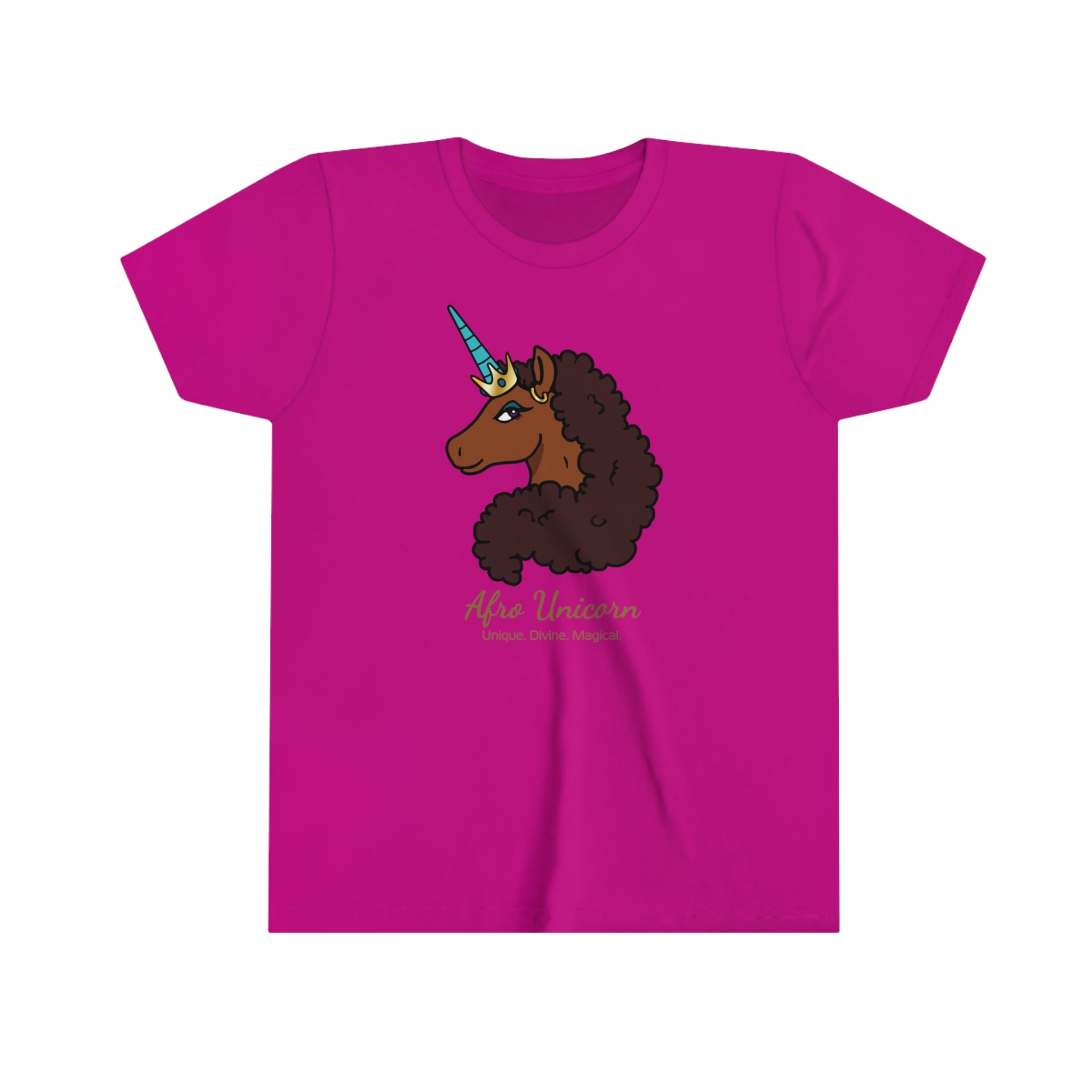 Afro Unicorn Youth Tee - Caramel