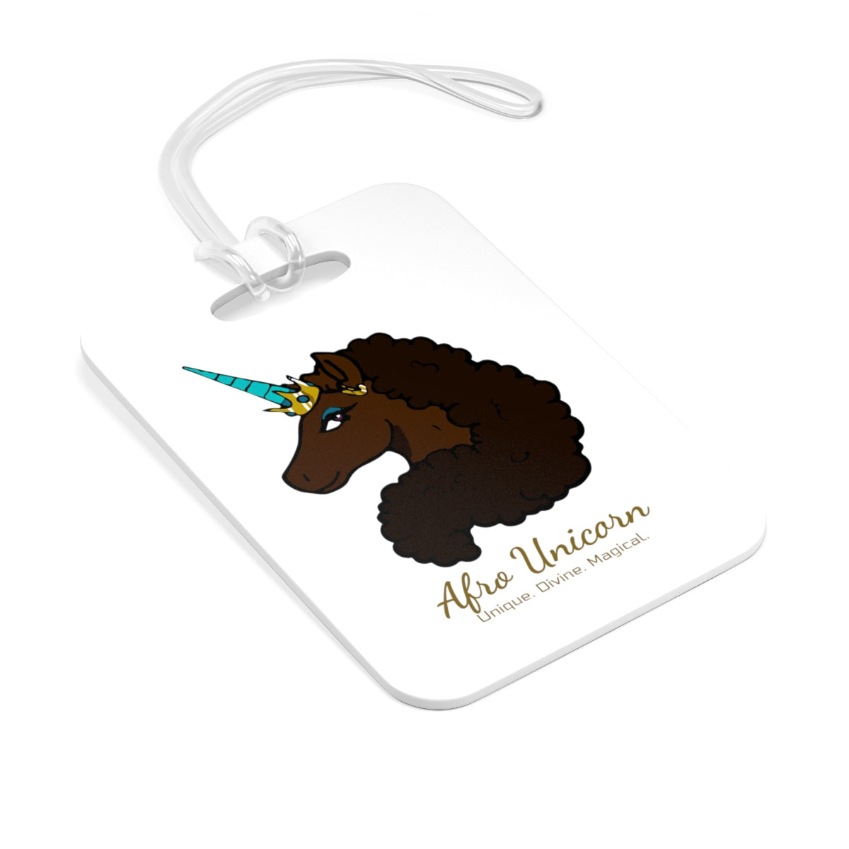 Afro Unicorn Luggage Tag -Mocha- Afro Unicorn