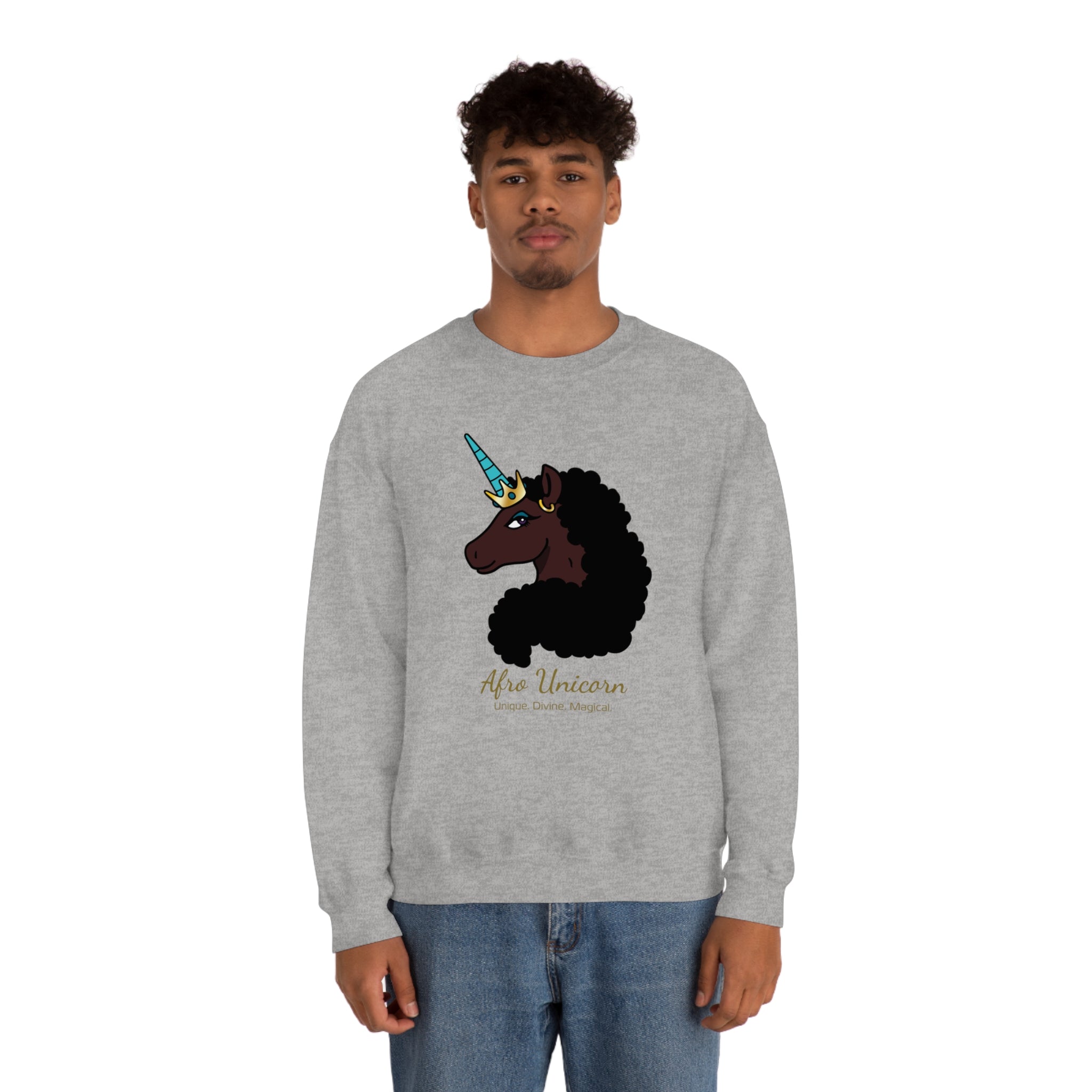 Magical Afro Unicorn Sweatshirt (Mocha)