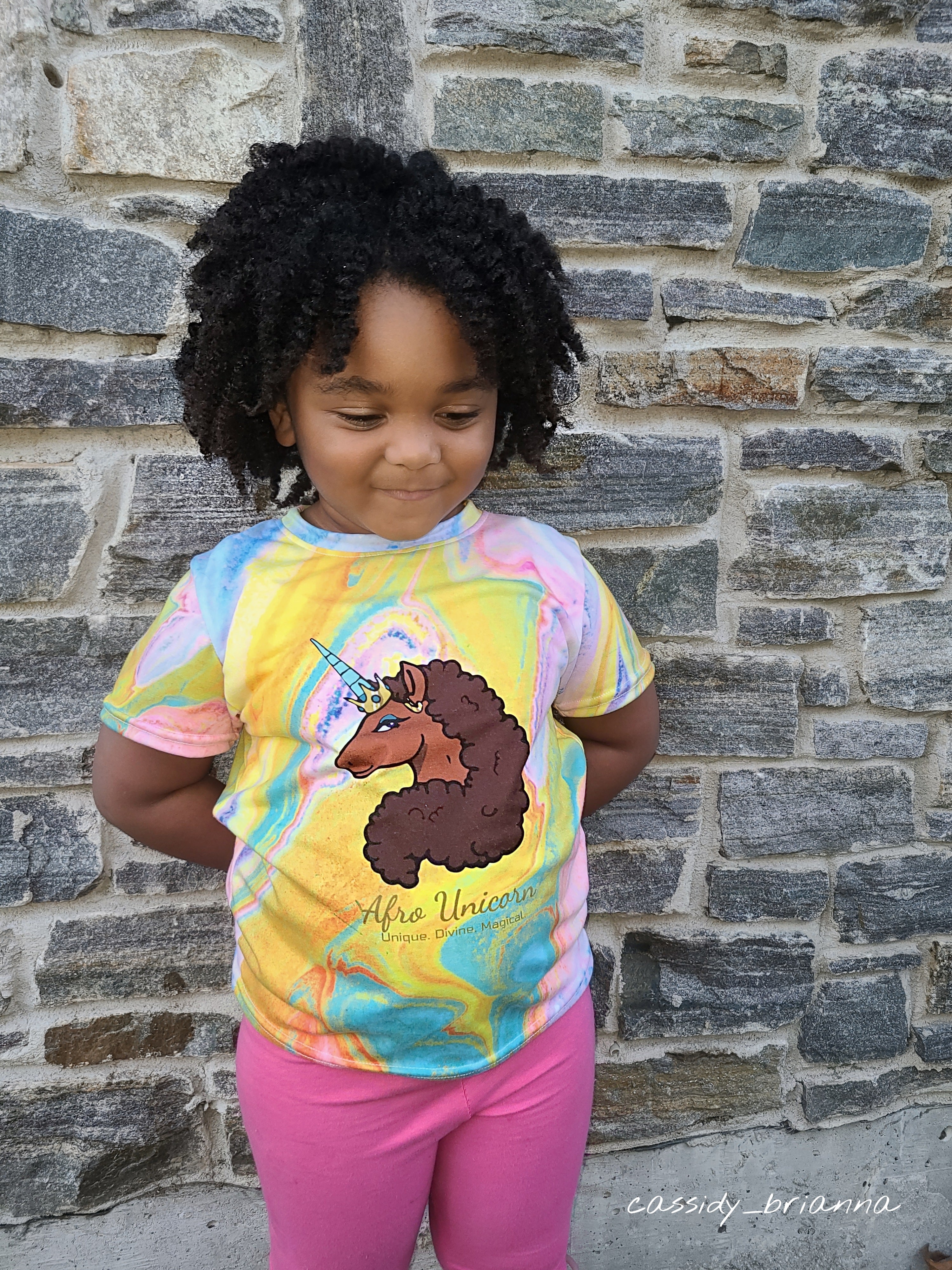 Limited Edition Tie Dye Afro Unicorn Youth Tee