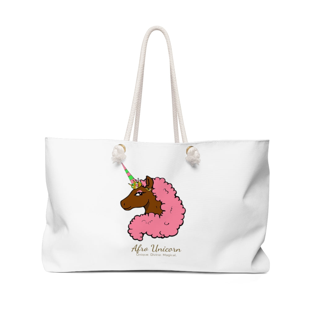 Afro Unicorn Weekender Bag - Pink & Green