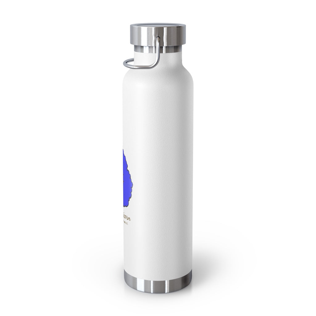 Afro Unicorn 22oz Insulated  Bottle - Blue & White