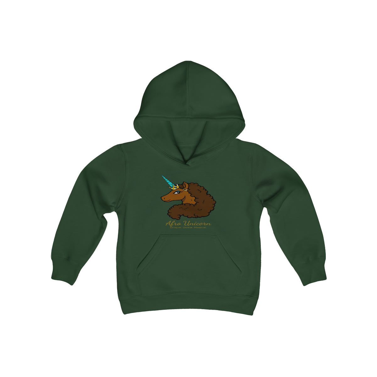 Afro Unicorn Youth Hoodie - Caramel