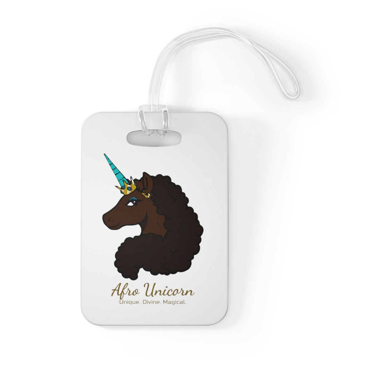 Afro Unicorn Luggage Tag -Mocha- Afro Unicorn