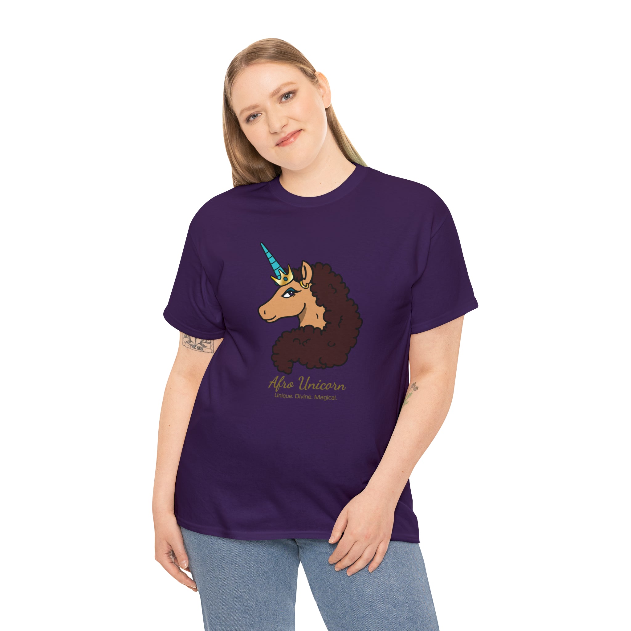 Divine Afro Unicorn Signature Tee - Adults (Vanilla)