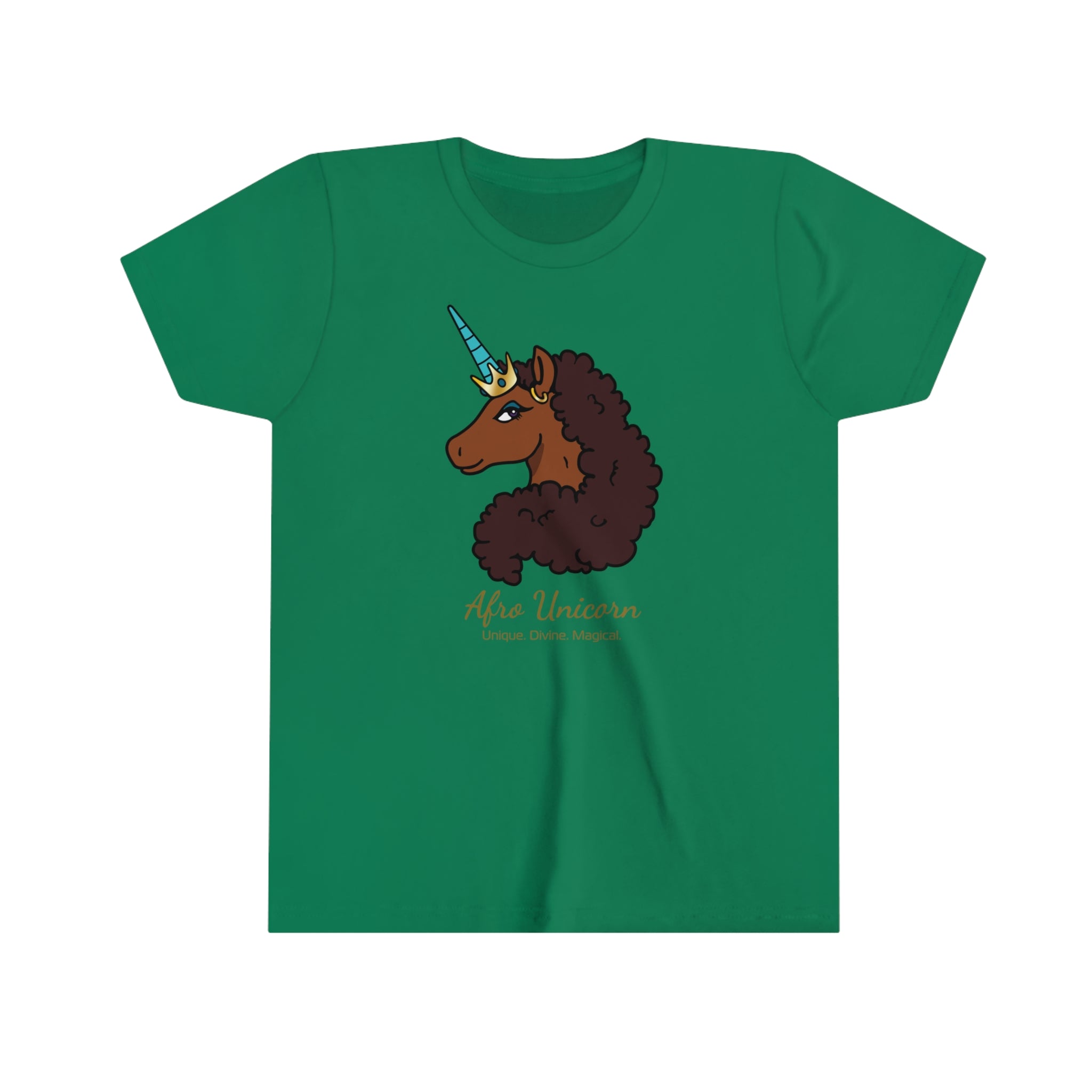 Afro Unicorn Youth Tee - Caramel