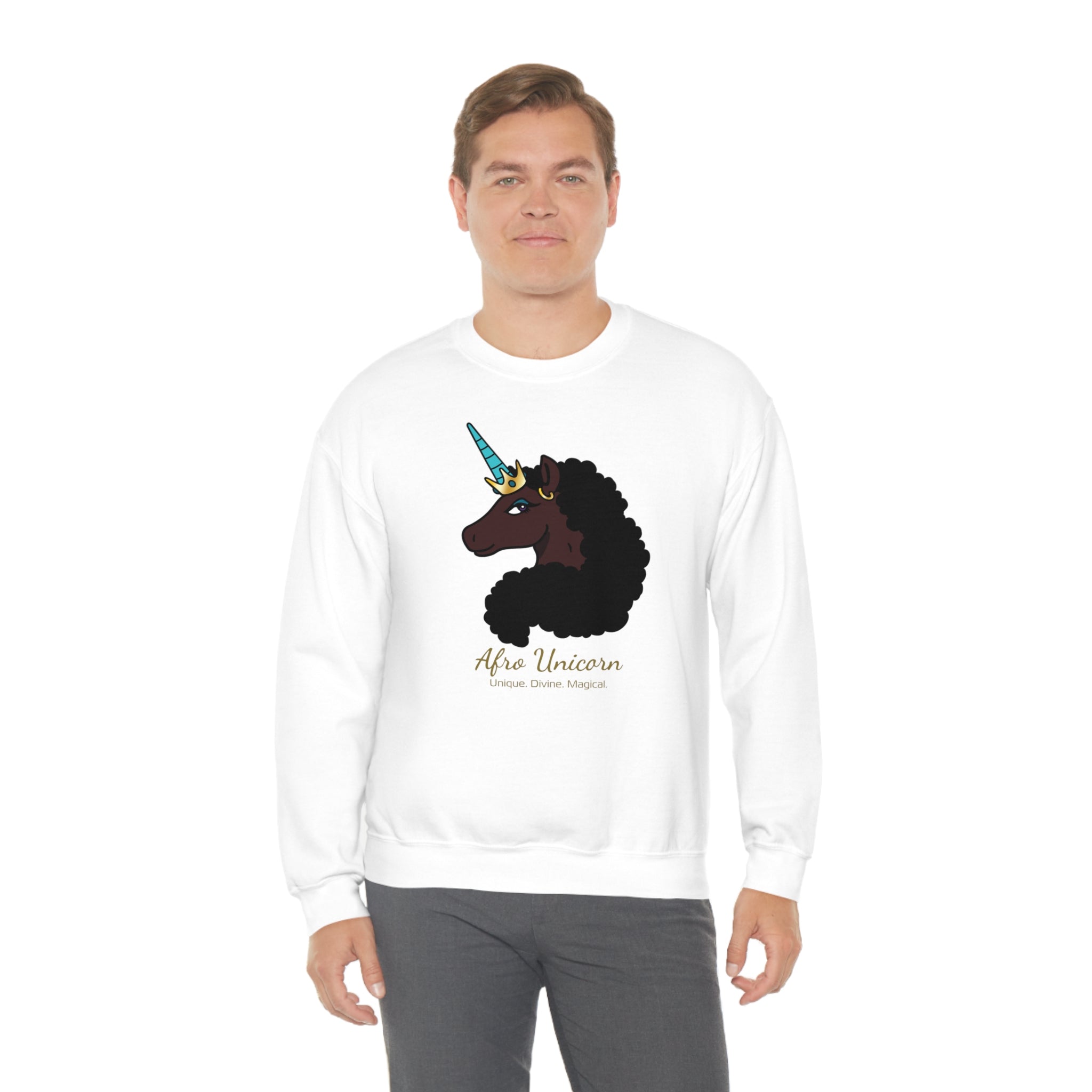 Magical Afro Unicorn Sweatshirt (Mocha)