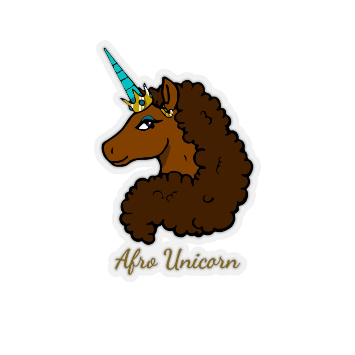Cut-out Caramel Stickers- Afro Unicorn