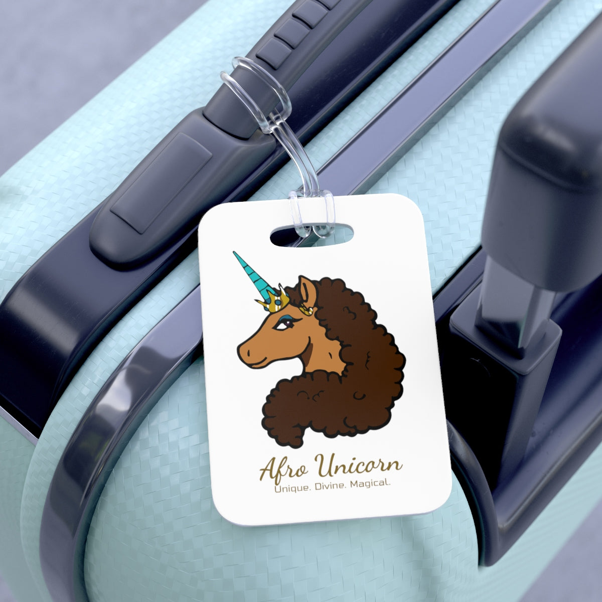 Afro Unicorn Luggage Tag - Vanilla- Afro Unicorn